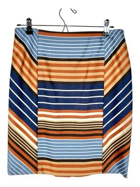 J. McLaughlin Indigo Montecito Stripe Pencil Skirt Size 6